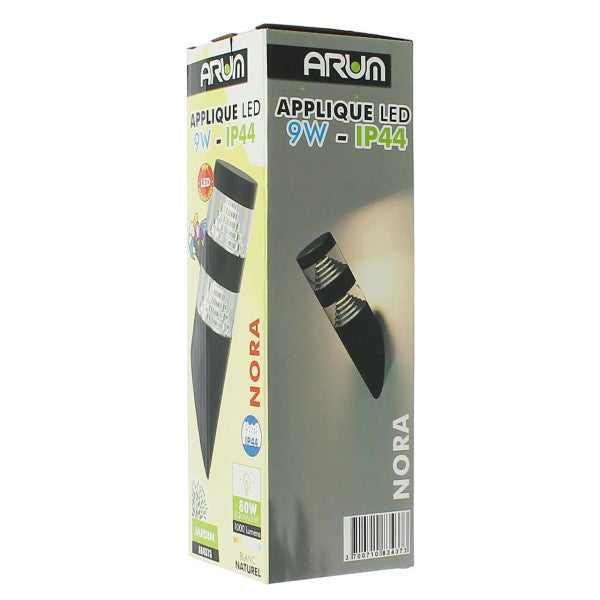 Applique torche Noir LED 1000 Lumens